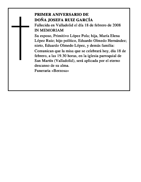 DOÑA JOSEFA RUIZ GARCÍA