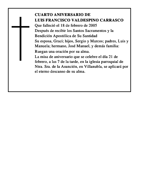 LUIS FRANCISCO VALDESPINO CARRASCO