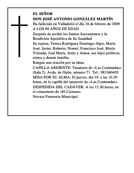 DON JOSÉ ANTONIO GONZÁLEZ MARTÍN