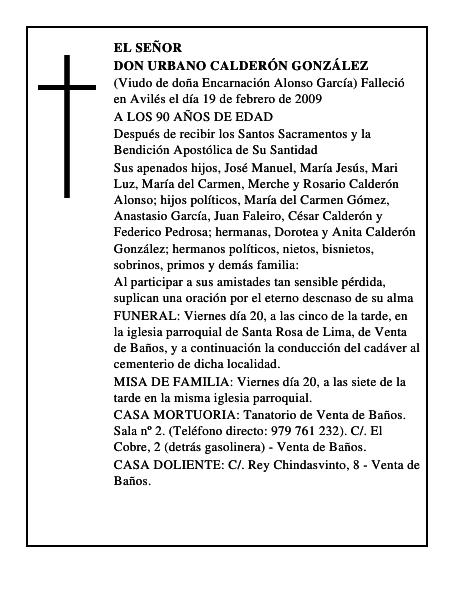 DON URBANO CALDERÓN GONZÁLEZ