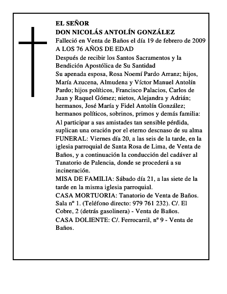 DON NICOLÁS ANTOLÍN GONZÁLEZ