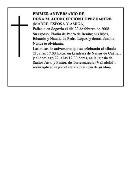 DOÑA M. aCONCEPCIÓN LÓPEZ SASTRE