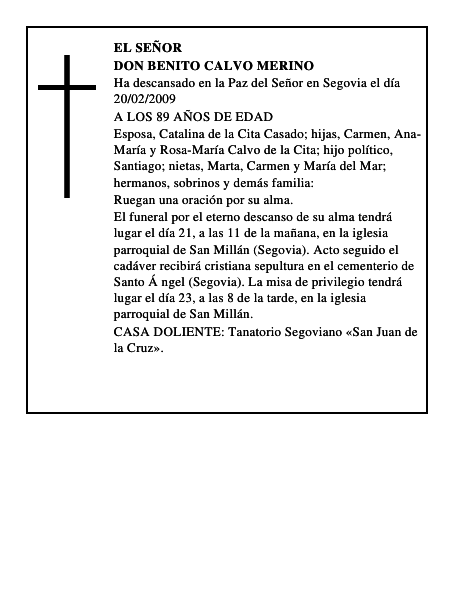 DON BENITO CALVO MERINO