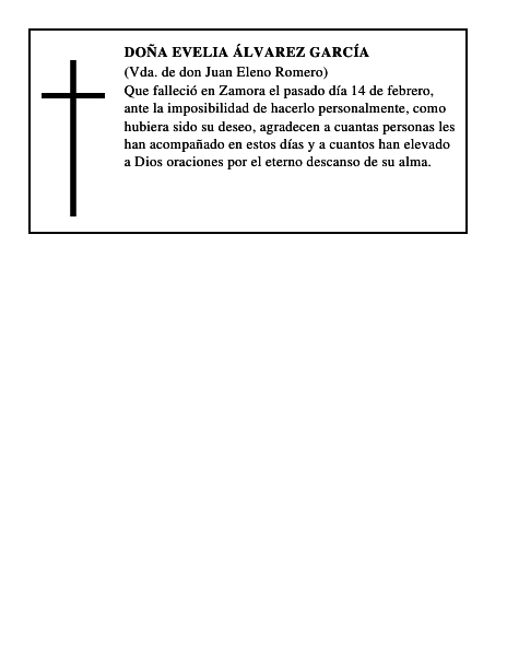 DOÑA EVELIA ÁLVAREZ GARCÍA