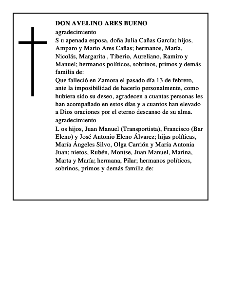 DON AVELINO ARES BUENO