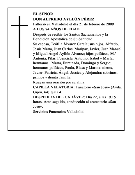 DON ALFREDO AYLLÓN PÉREZ