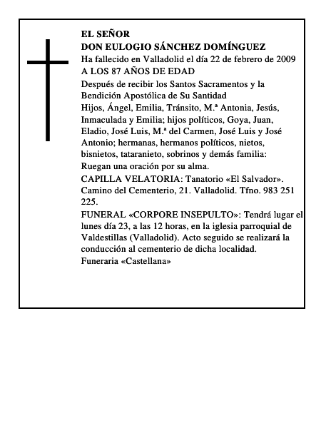 DON EULOGIO SÁNCHEZ DOMÍNGUEZ