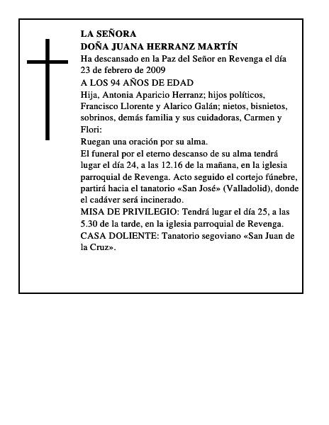 DOÑA JUANA HERRANZ MARTÍN