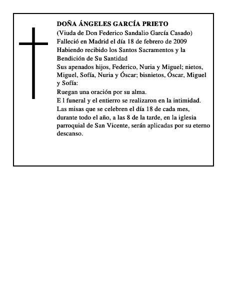 DOÑA ÁNGELES GARCÍA PRIETO