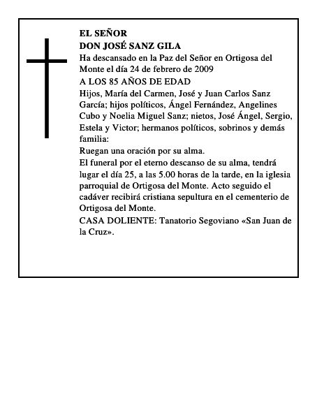 DON JOSÉ SANZ GILA