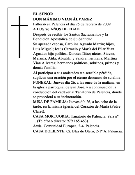 DON MÁXIMO VIAN ÁLVAREZ