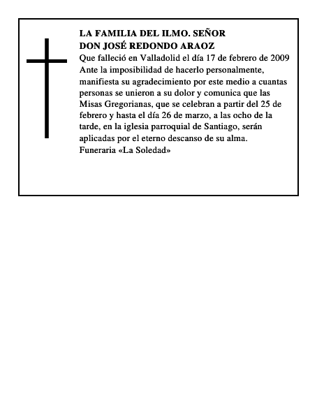 DON JOSÉ REDONDO ARAOZ