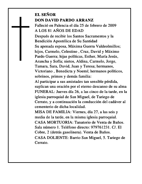 DON DAVID PARDO ARRANZ