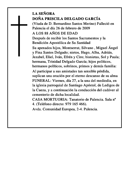 DOÑA PRISCILA DELGADO GARCÍA