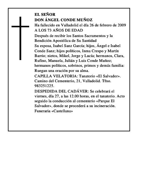 DON ÁNGEL CONDE MUÑOZ