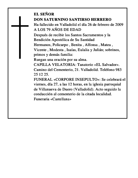 DON SATURNINO SANTIRSO HERRERO