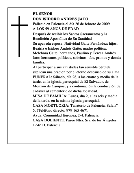DON ISIDORO ANDRÉS JATO