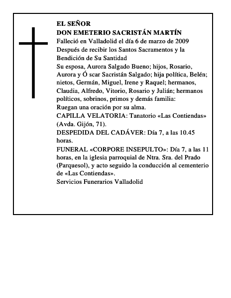 DON EMETERIO SACRISTÁN MARTÍN