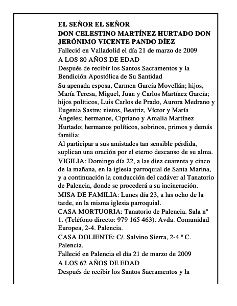 DON CELESTINO MARTÍNEZ HURTADO DON JERÓNIMO VICENTE PANDO DÍEZ
