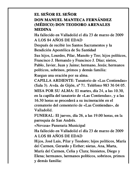 DON MANUEL MANTECA FERNÁNDEZ (MÉDICO) DON TEODORO ARENALES MEDINA
