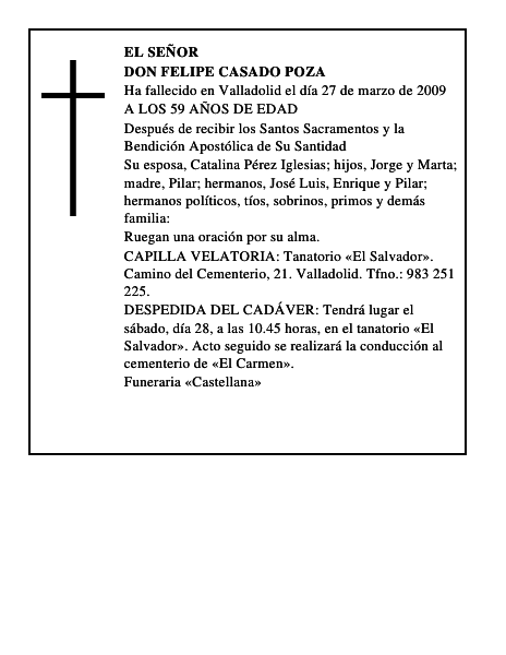 DON FELIPE CASADO POZA