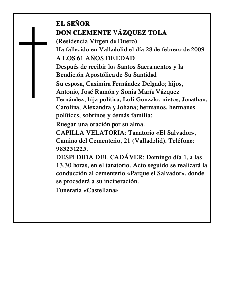 DON CLEMENTE VÁZQUEZ TOLA