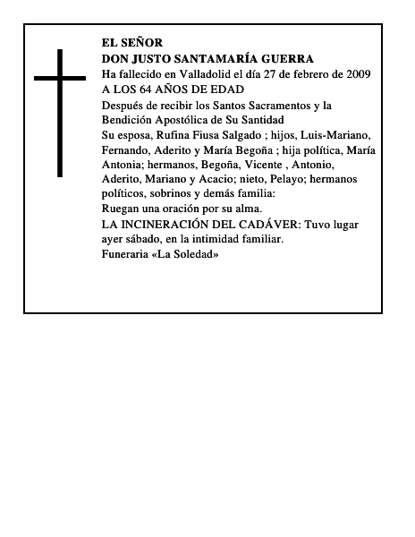 DON JUSTO SANTAMARÍA GUERRA