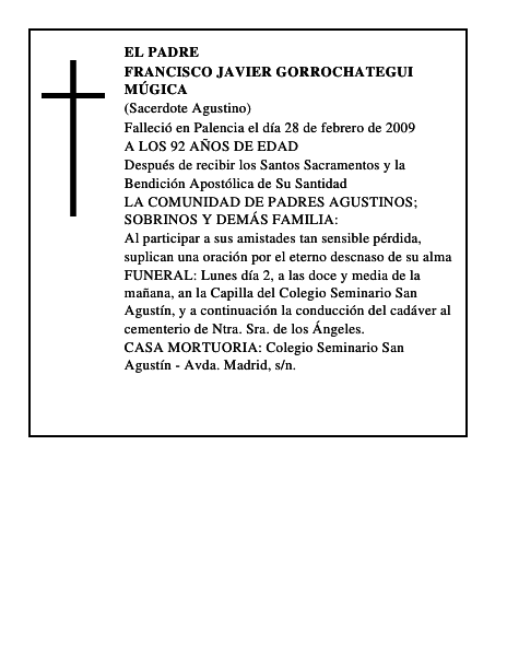 FRANCISCO JAVIER GORROCHATEGUI MÚGICA