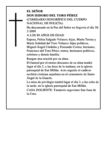 DON ISIDORO DEL TORO PÉREZ
