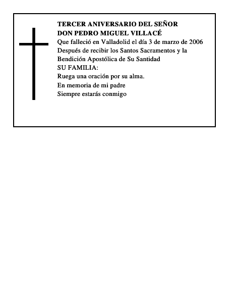DON PEDRO MIGUEL VILLACÉ
