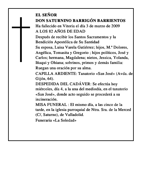 DON SATURNINO BARRIGÓN BARRIENTOS