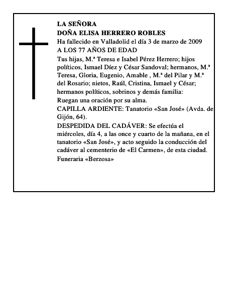 DOÑA ELISA HERRERO ROBLES
