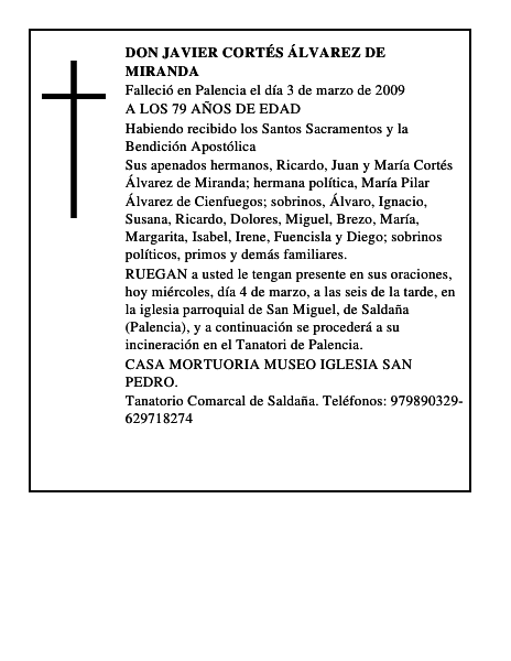 DON JAVIER CORTÉS ÁLVAREZ DE MIRANDA