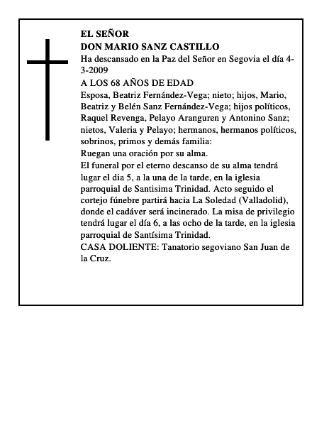 DON MARIO SANZ CASTILLO
