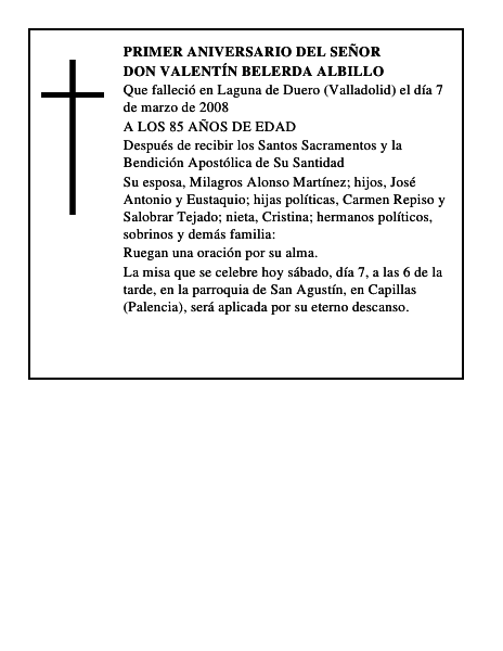 DON VALENTÍN BELERDA ALBILLO