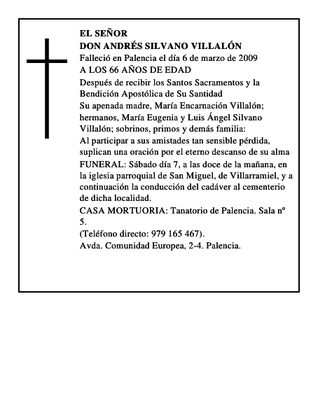 DON ANDRÉS SILVANO VILLALÓN
