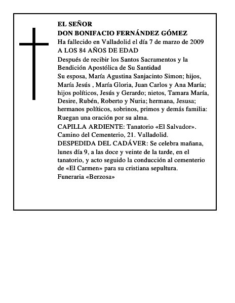 DON BONIFACIO FERNÁNDEZ GÓMEZ