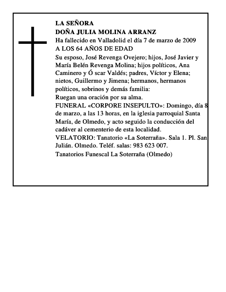 DOÑA JULIA MOLINA ARRANZ
