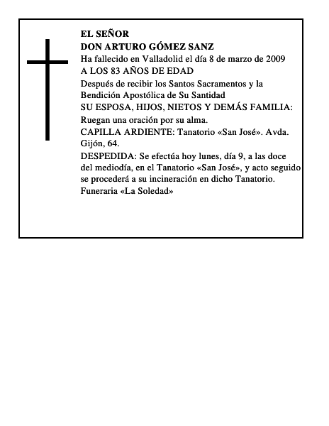 DON ARTURO GÓMEZ SANZ