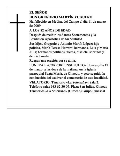 DON GREGORIO MARTÍN YUGUERO