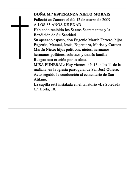 DOÑA M.ª ESPERANZA NIETO MORAIS