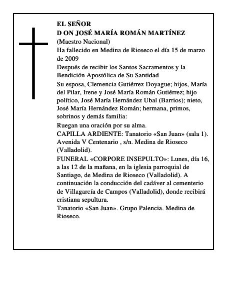 D ON JOSÉ MARÍA ROMÁN MARTÍNEZ