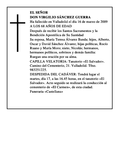 DON VIRGILIO SÁNCHEZ GUERRA