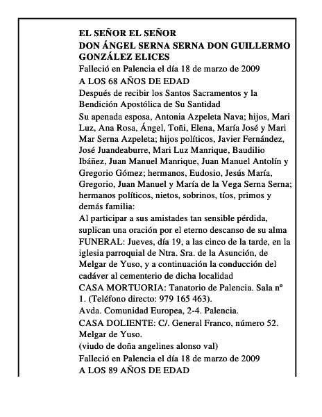 DON ÁNGEL SERNA SERNA DON GUILLERMO GONZÁLEZ ELICES