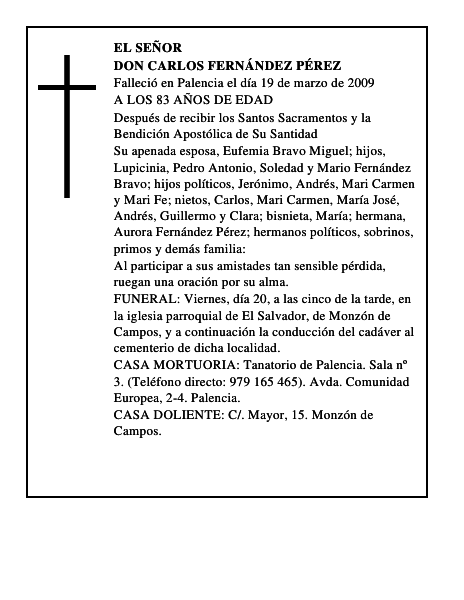 DON CARLOS FERNÁNDEZ PÉREZ
