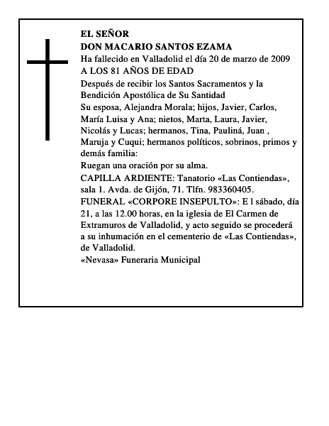 DON MACARIO SANTOS EZAMA