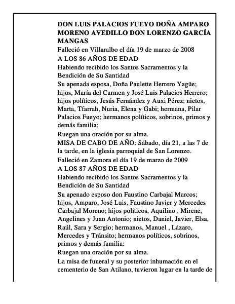 DON LUIS PALACIOS FUEYO DOÑA AMPARO MORENO AVEDILLO DON LORENZO GARCÍA MANGAS
