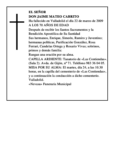 DON JAIME MATEO CABRITO
