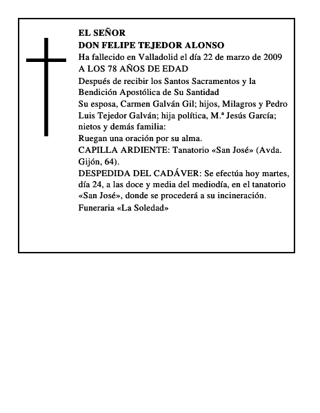 DON FELIPE TEJEDOR ALONSO