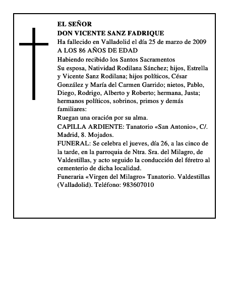 DON VICENTE SANZ FADRIQUE